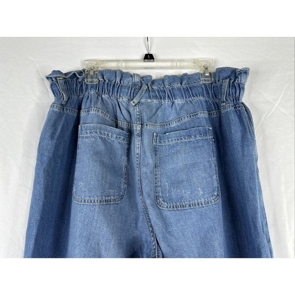 Pilcro Light Blue Paperbag Waist Wide Leg Jeans - Picture 8 of 16